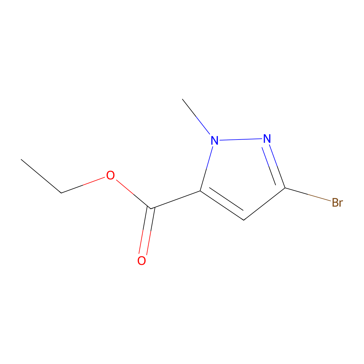 ethyl 3-bromo-1-methyl-1H-pyrazole-5-carboxylate molecular structure, CAS 1211587-55-1