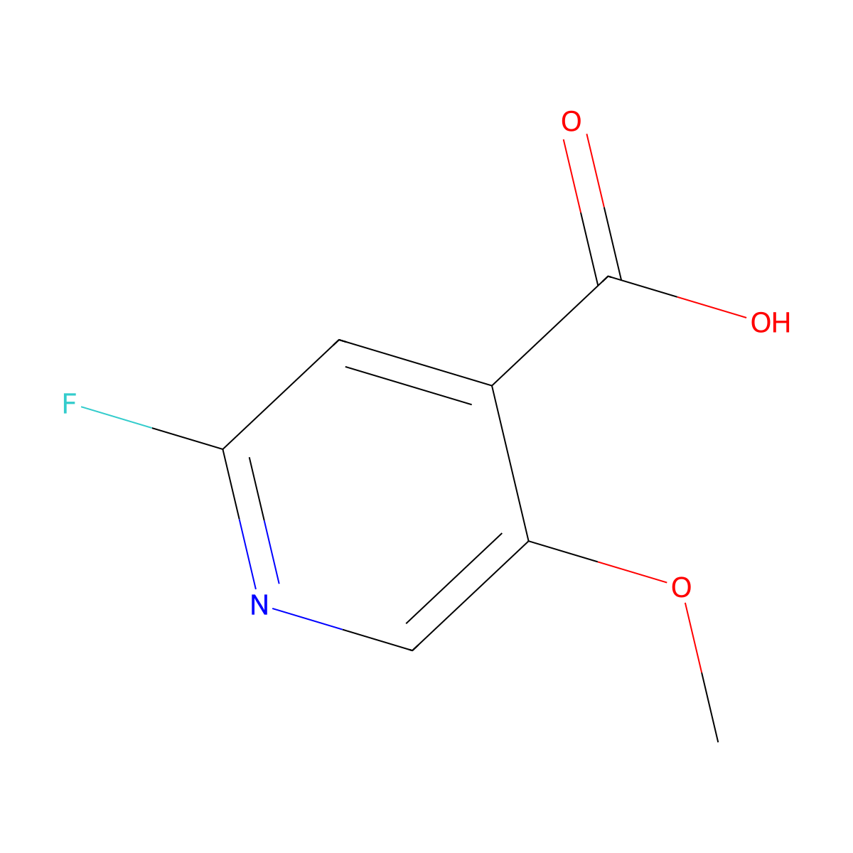 2-Fluoro-5-methoxypyridine-4-carboxylic acid molecular structure, CAS 1211587-56-2