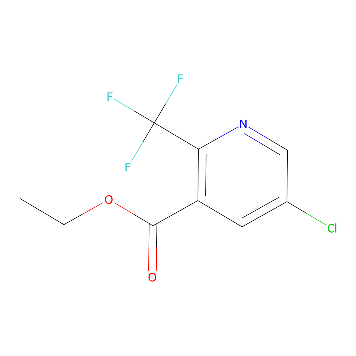 Ethyl 5-chloro-2-(trifluoromethyl)nicotinate molecular structure, CAS 1211587-70-0
