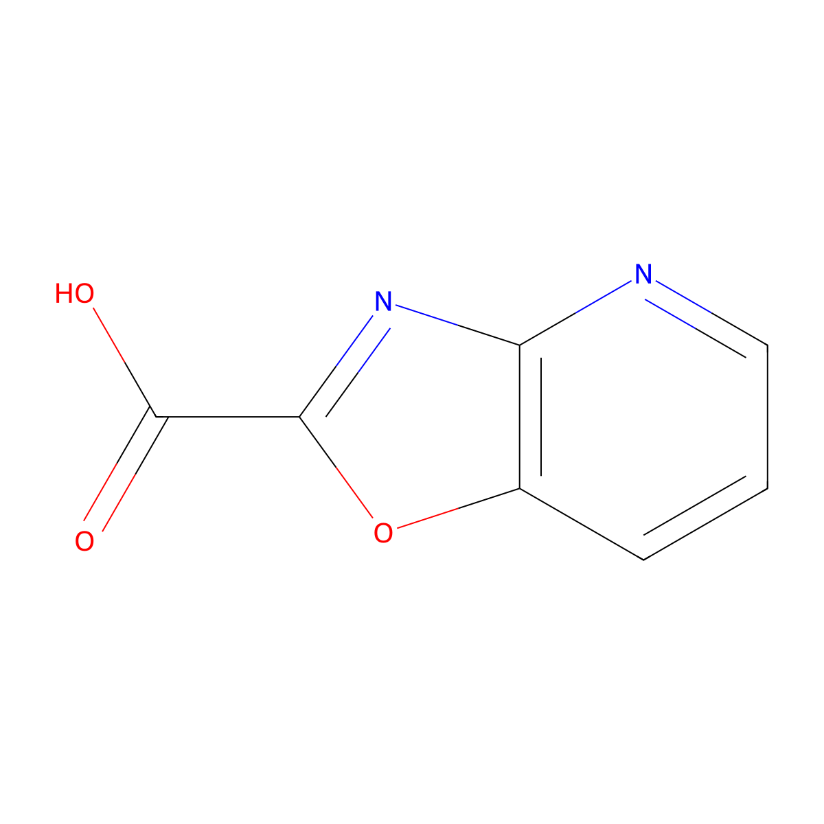 [1,3]Oxazolo[4,5-b]pyridine-2-carboxylic acid molecular structure, CAS 1211587-80-2