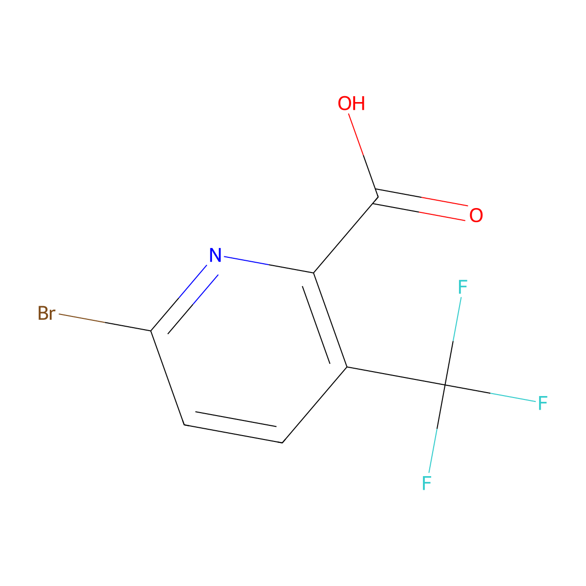 6-Bromo-3-(trifluoromethyl)picolinic acid molecular structure, CAS 1211587-89-1