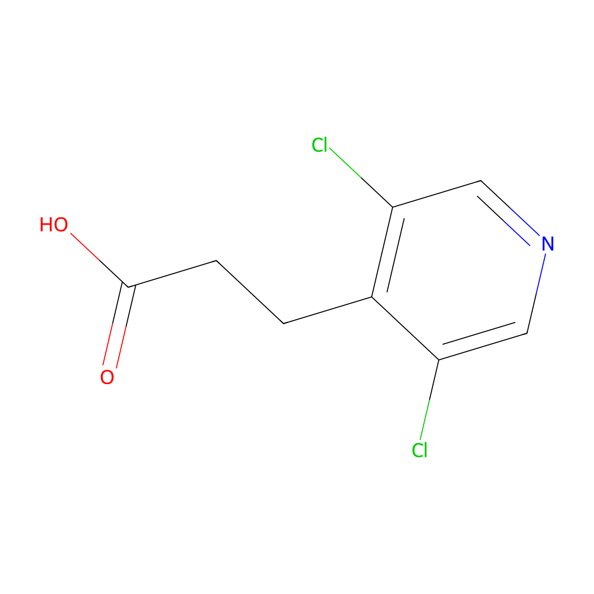 3-(3,5-Dichloropyridin-4-yl)propanoic acid molecular structure, CAS 1211587-91-5
