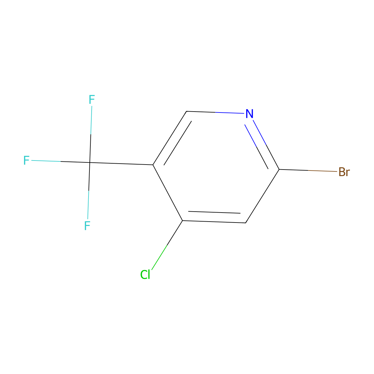 2-Bromo-4-chloro-5-(trifluoromethyl)pyridine molecular structure, CAS 1211587-96-0