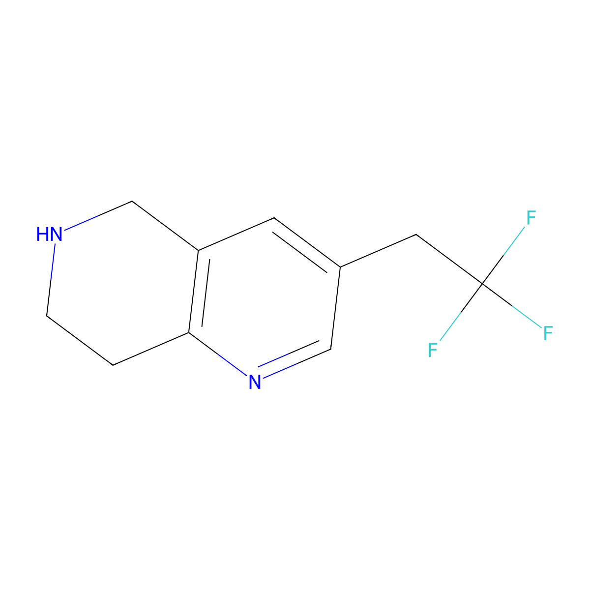 3-(2,2,2-Trifluoroethyl)-5,6,7,8-tetrahydro-1,6-naphthyridine molecular structure, CAS 1211588-00-9