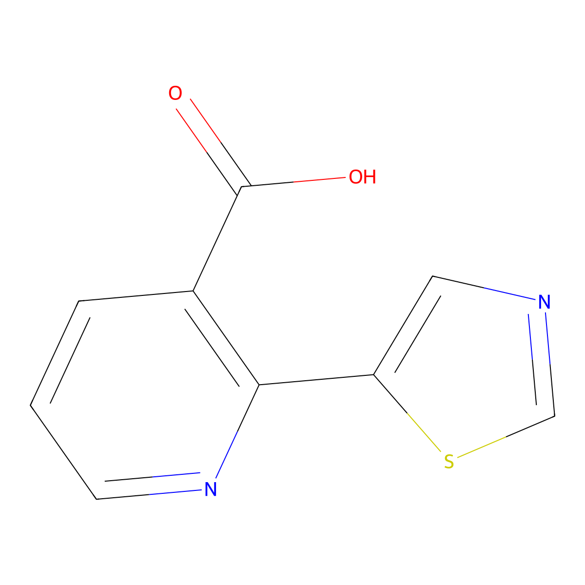 2-(1,3-Thiazol-5-yl)pyridine-3-carboxylic acid molecular structure, CAS 1211588-22-5