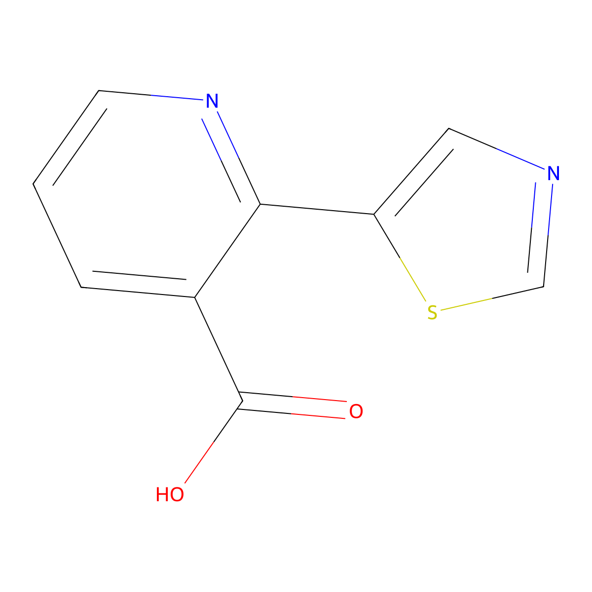 2-(1,3-Thiazol-5-yl)pyridine-3-carboxylic acid molecular structure, CAS 1211588-22-5