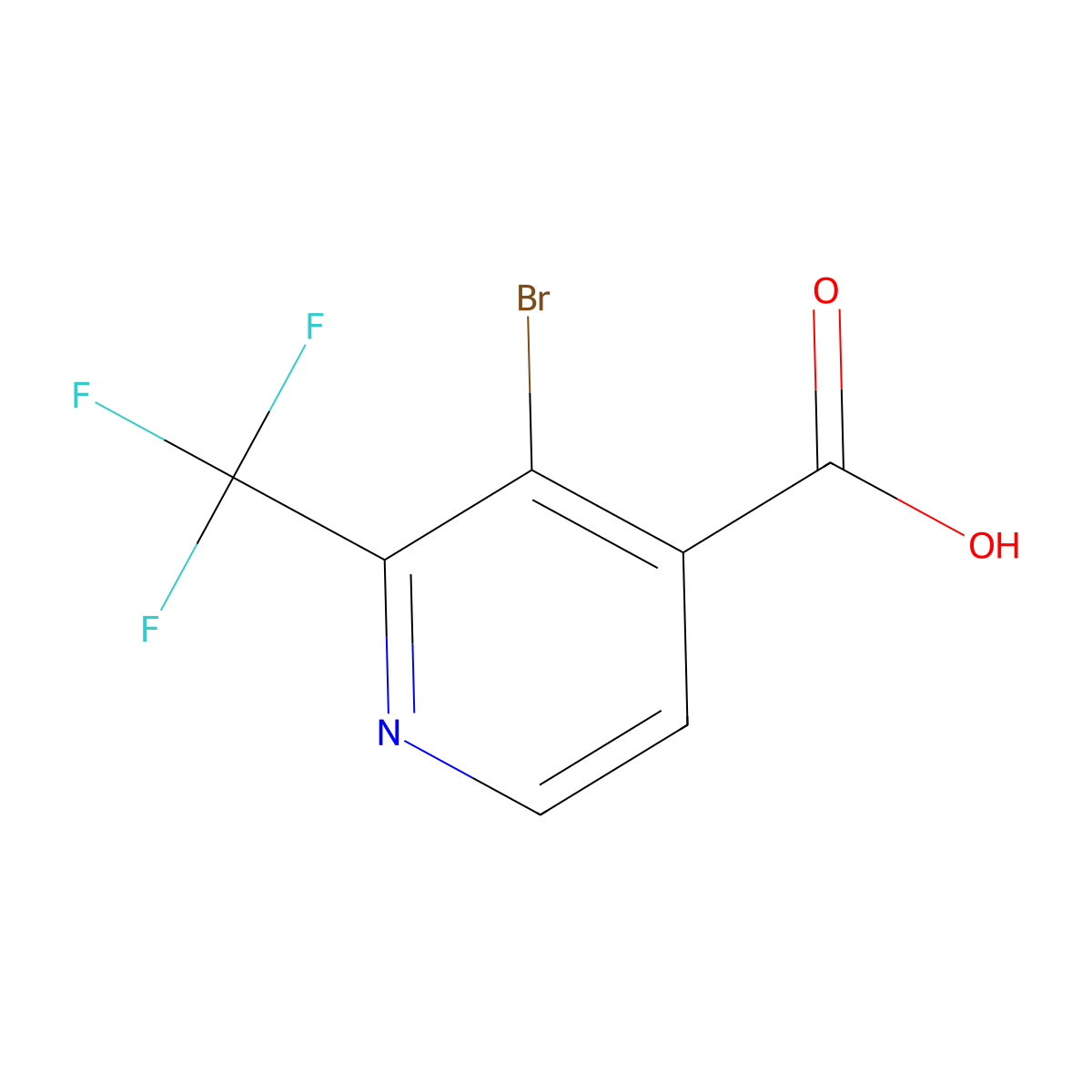3-Bromo-2-(trifluoromethyl)isonicotinic acid molecular structure, CAS 1211588-27-0