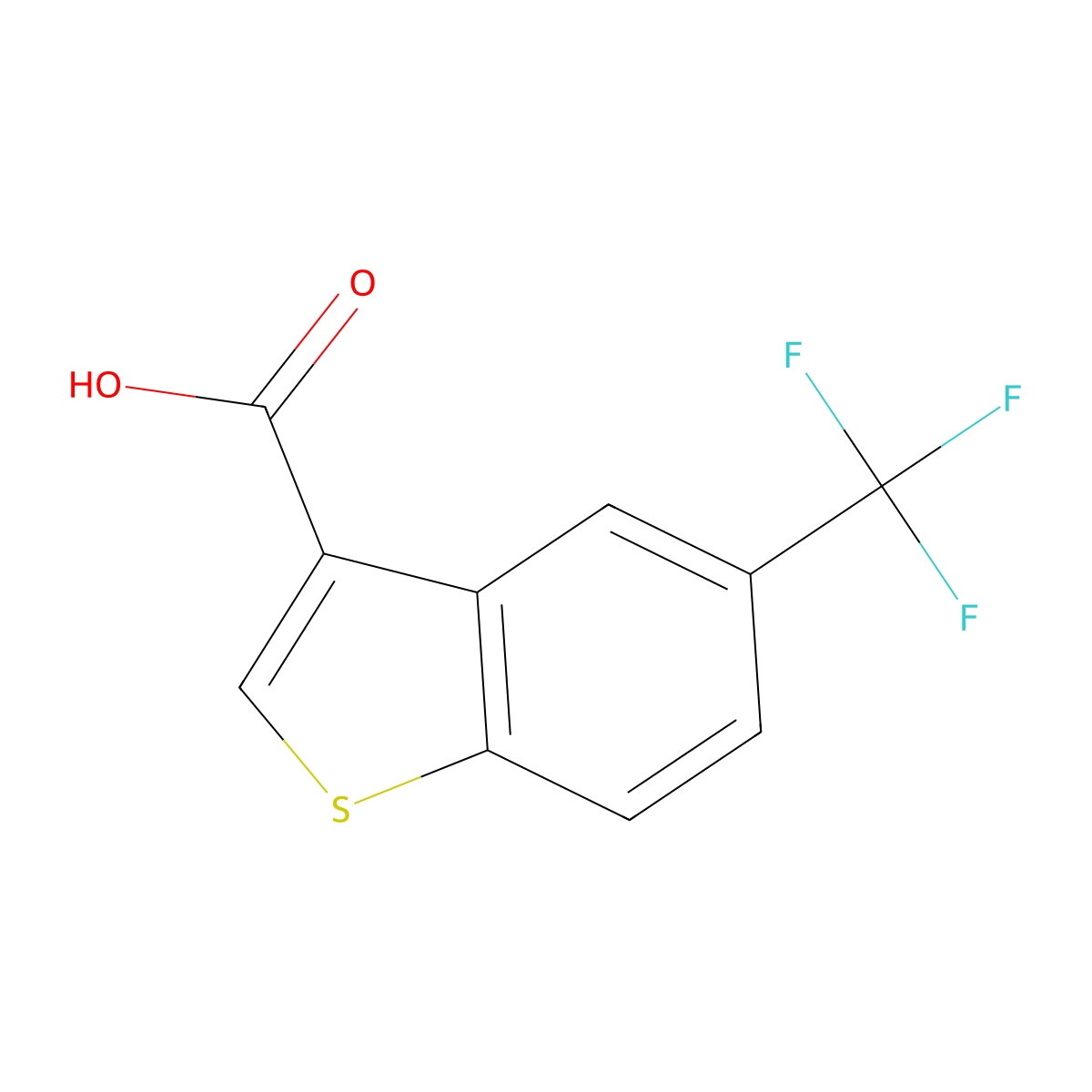 5-(Trifluoromethyl)-1-benzothiophene-3-carboxylic acid molecular structure, CAS 1211588-36-1