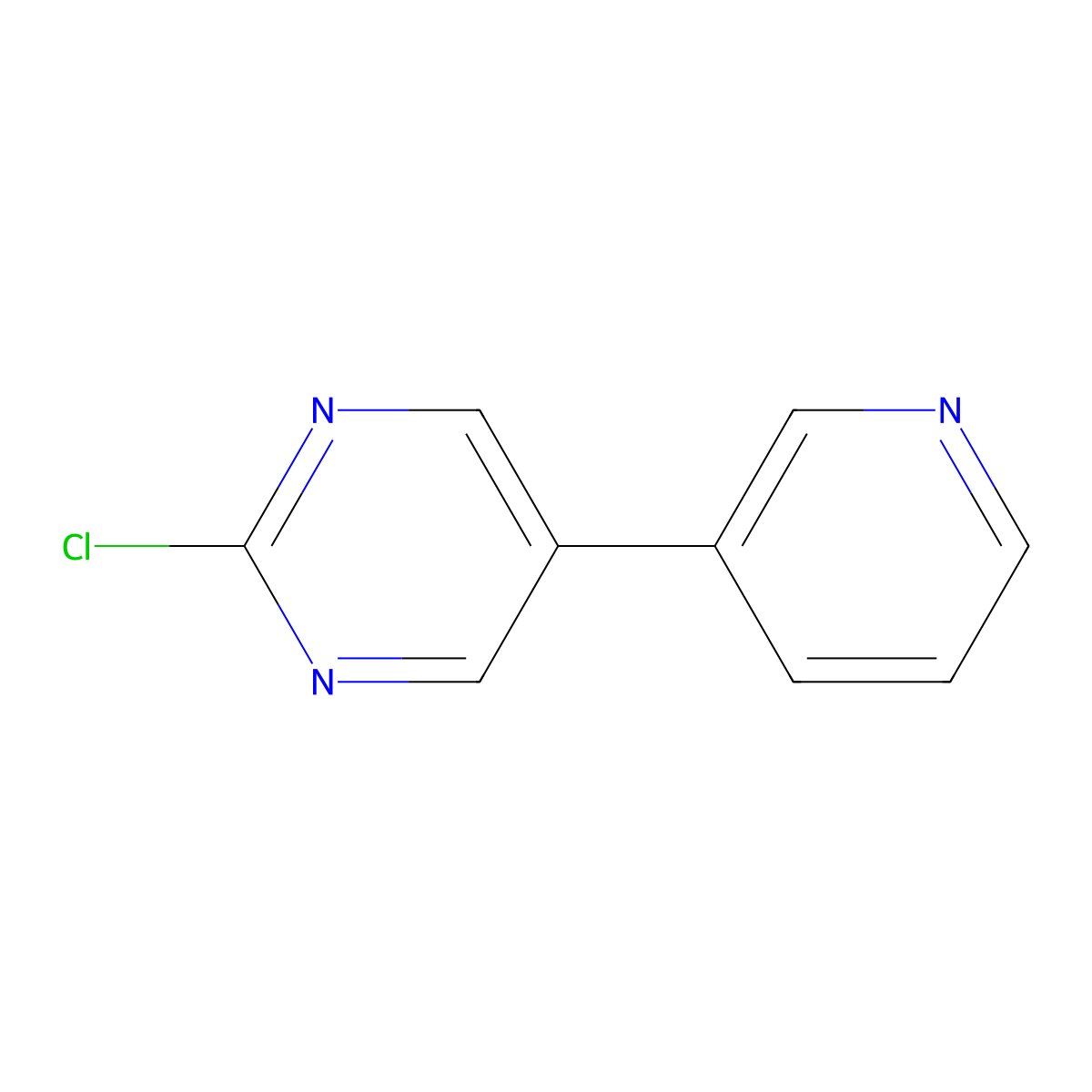 2-Chloro-5-(pyridin-3-yl)pyrimidine molecular structure, CAS 1211588-38-3