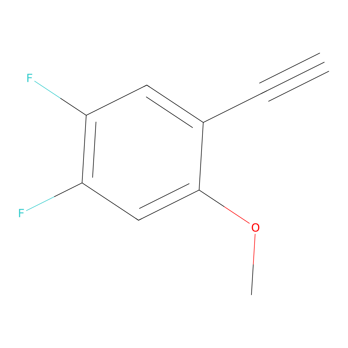 Benzene, 1-ethynyl-4,5-difluoro-2-methoxy- molecular structure, CAS 1211588-49-6