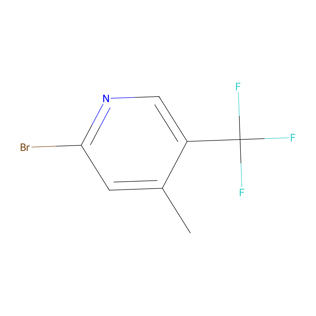 2-Bromo-4-methyl-5-(trifluoromethyl)pyridine molecular structure, CAS 1211588-60-1