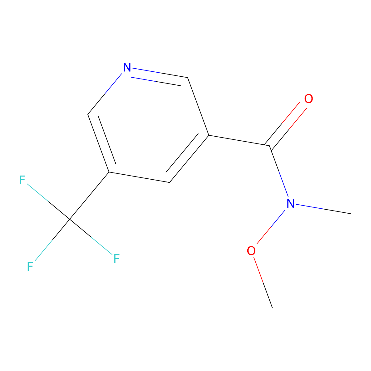N-methoxy-N-methyl-5-(trifluoromethyl)nicotinamide molecular structure, CAS 1211588-62-3