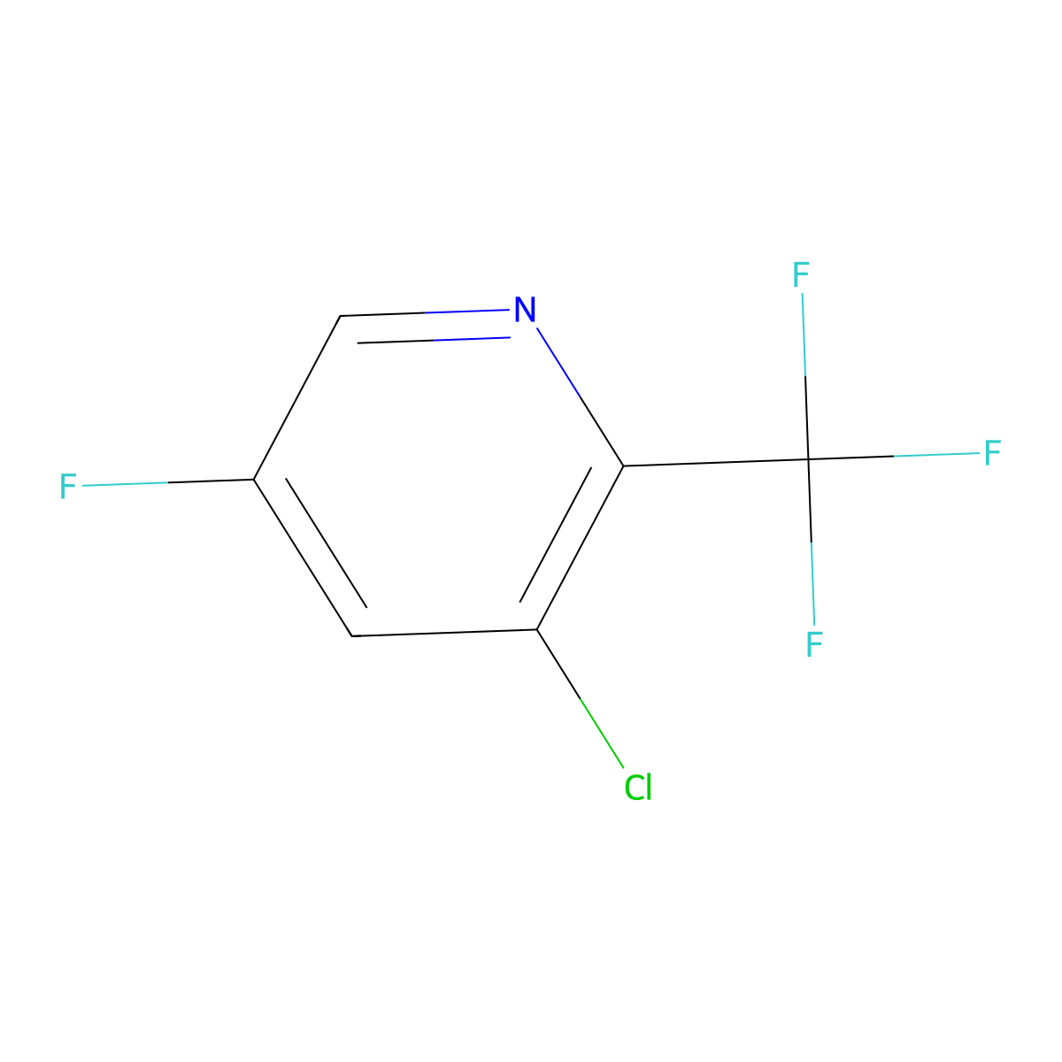 3-Chloro-5-fluoro-2-(trifluoromethyl)pyridine molecular structure, CAS 1211588-63-4