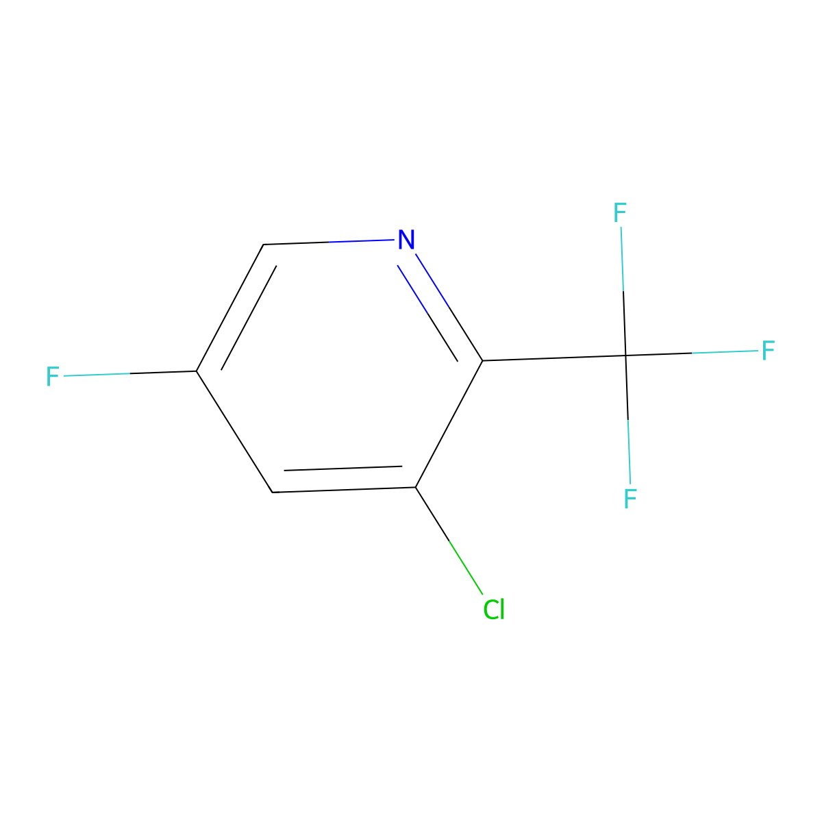 3-Chloro-5-fluoro-2-(trifluoromethyl)pyridine molecular structure, CAS 1211588-63-4