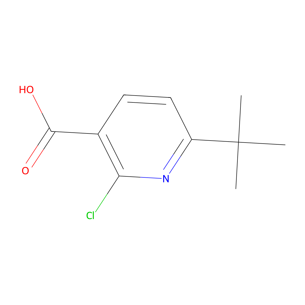 6-Tert-butyl-2-chloropyridine-3-carboxylic acid molecular structure, CAS 1211588-66-7