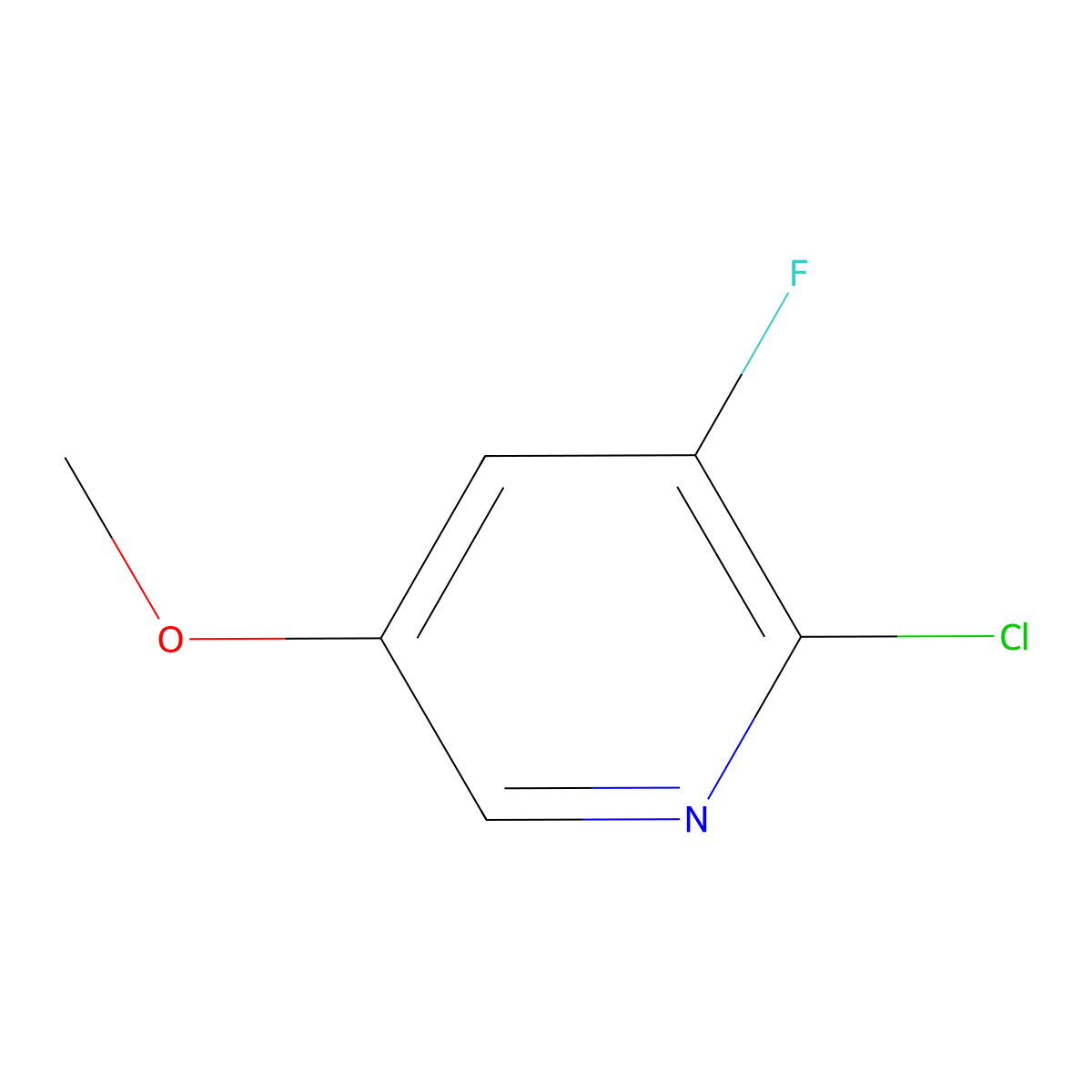 2-Chloro-3-fluoro-5-methoxypyridine molecular structure, CAS 1211588-72-5