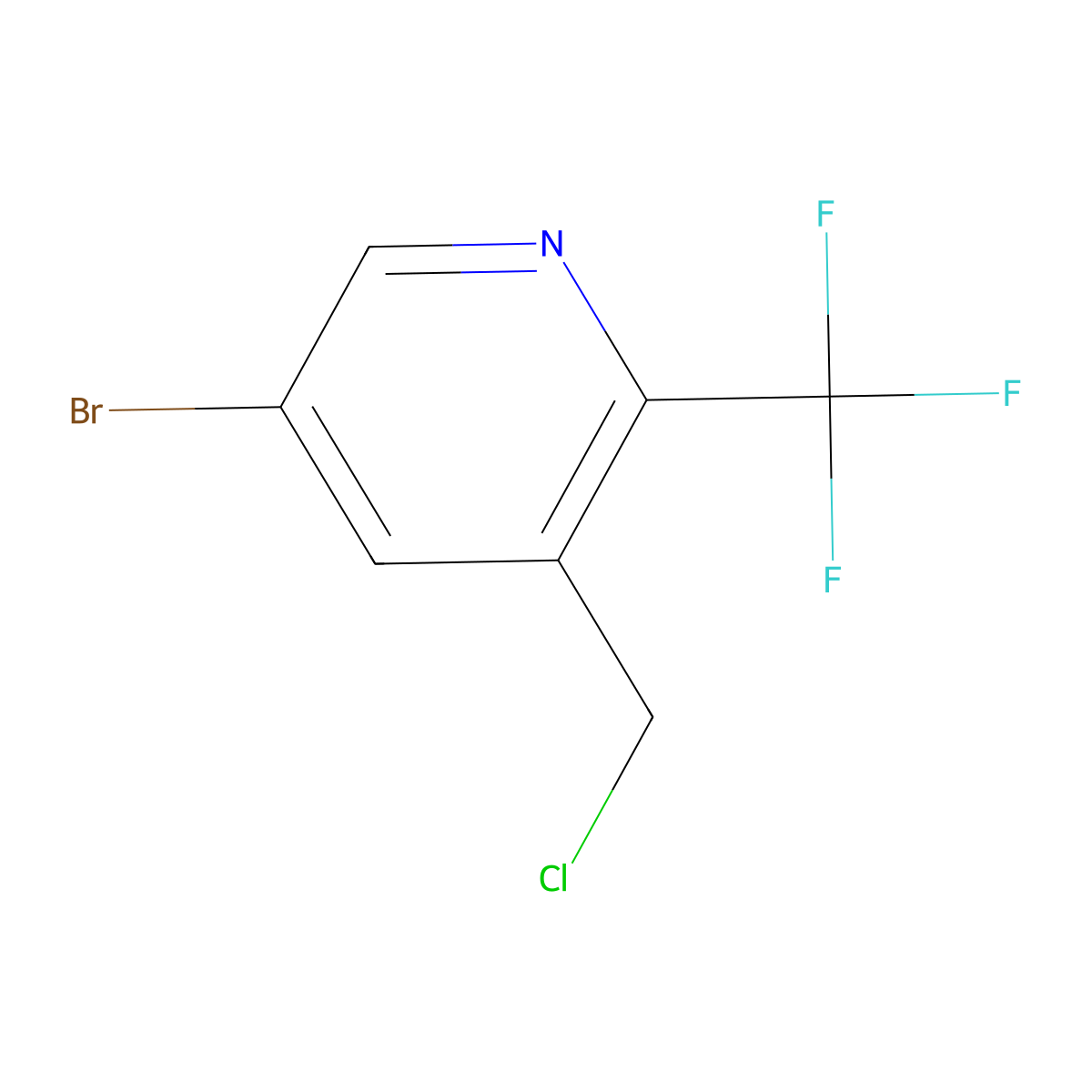 5-Bromo-3-(chloromethyl)-2-(trifluoromethyl)pyridine molecular structure, CAS 1211588-81-6