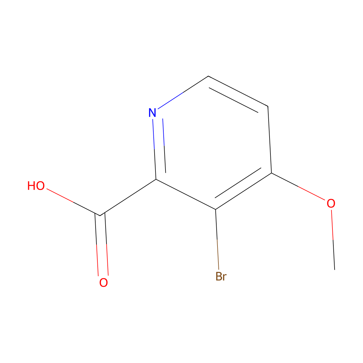 3-Bromo-4-methoxypyridine-2-carboxylic acid molecular structure, CAS 1211588-82-7