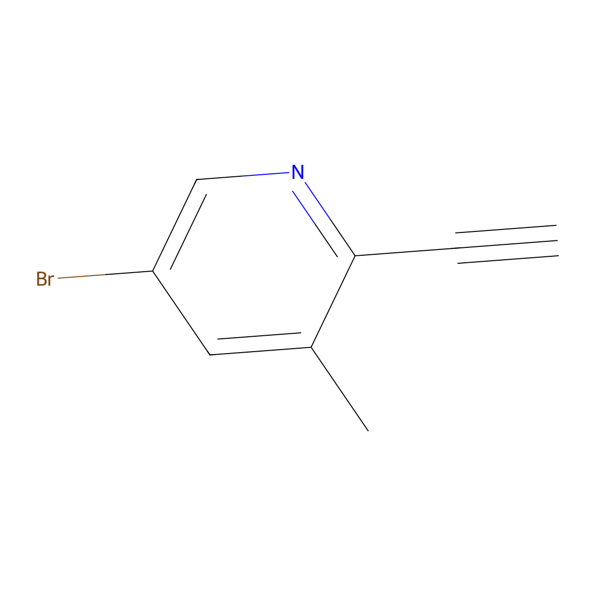 5-Bromo-2-ethynyl-3-methylpyridine molecular structure, CAS 1211588-86-1