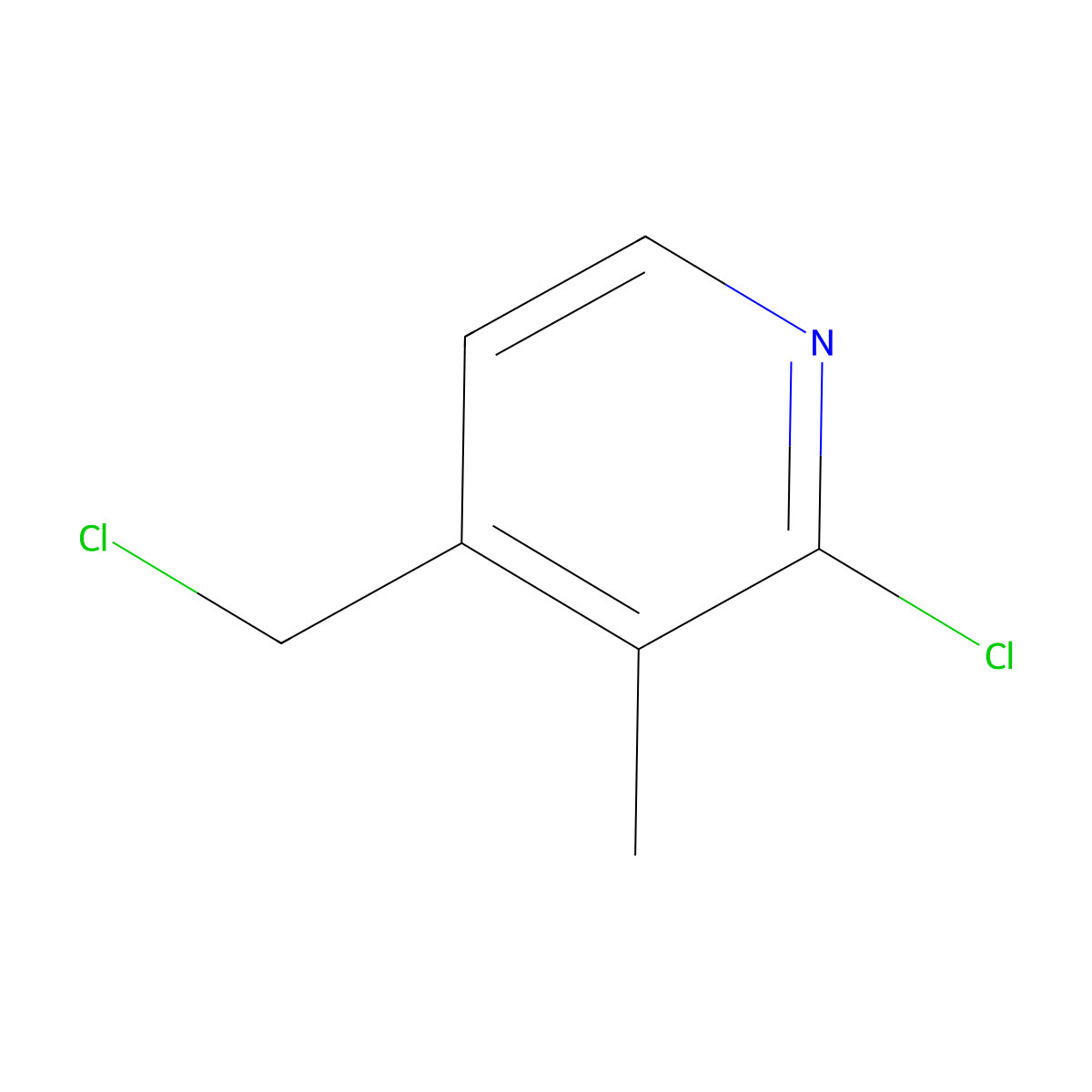 2-Chloro-4-(chloromethyl)-3-methylpyridine molecular structure, CAS 1211588-98-5