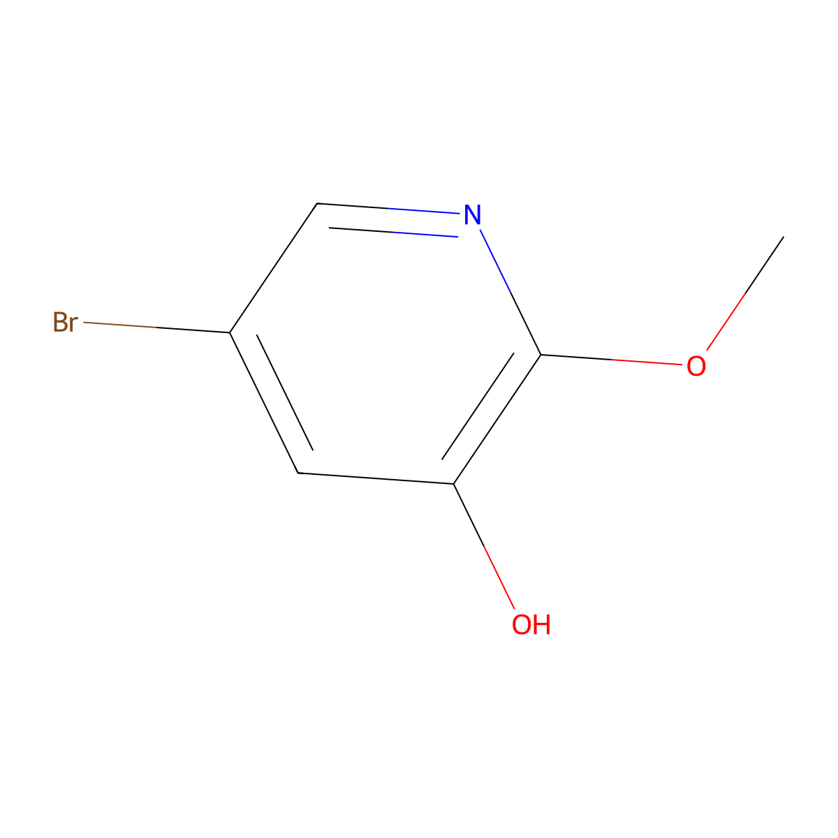 5-Bromo-3-hydroxy-2-methoxypyridine molecular structure, CAS 1211589-04-6