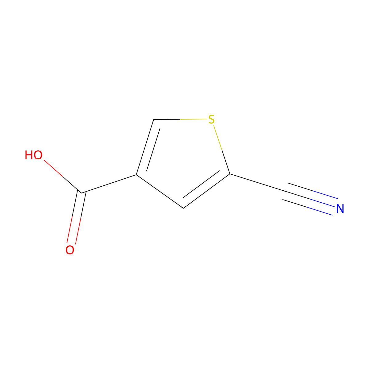 5-Cyanothiophene-3-carboxylic acid molecular structure, CAS 1211589-12-6