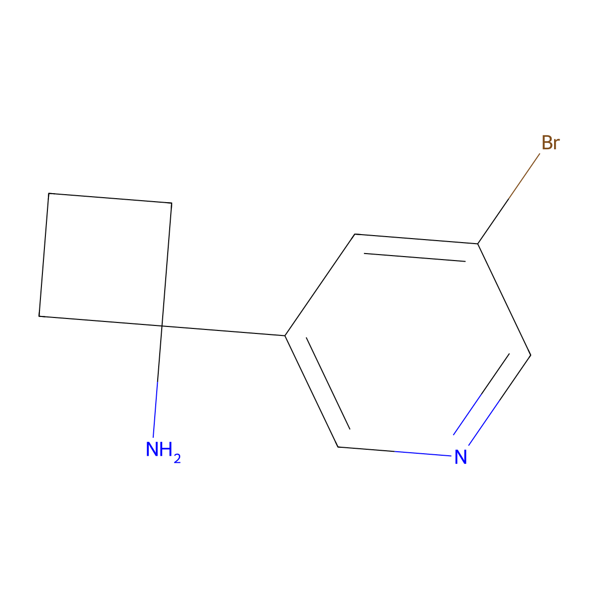 1-(5-Bromopyridin-3-yl)cyclobutan-1-amine molecular structure, CAS 1211589-15-9