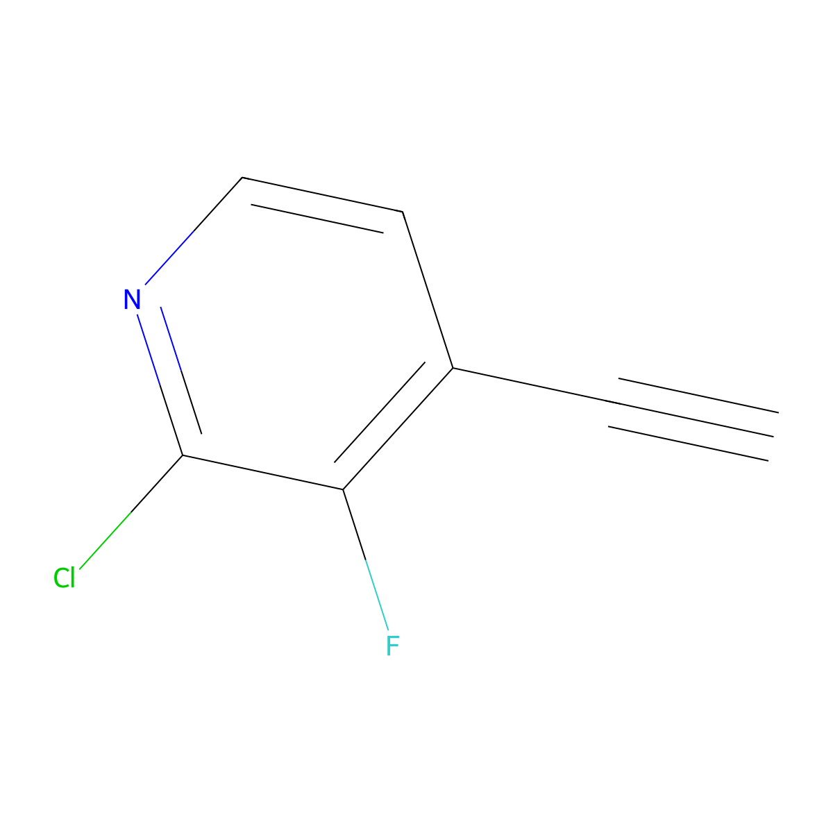 2-Chloro-4-ethynyl-3-fluoropyridine molecular structure, CAS 1211589-16-0