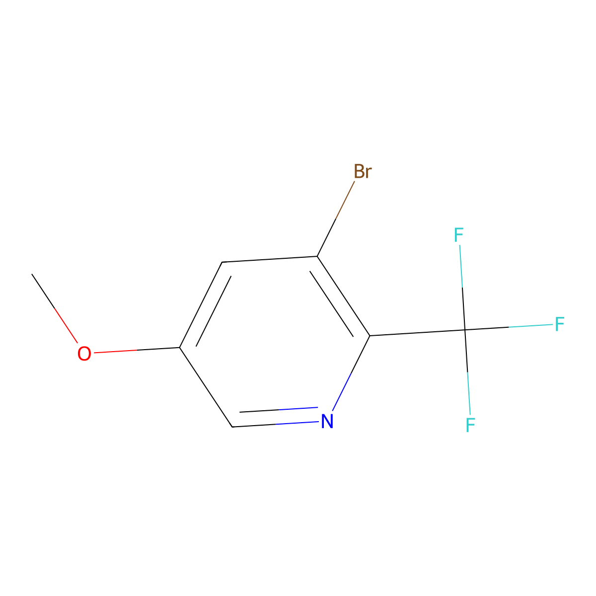 3-Bromo-5-methoxy-2-(trifluoromethyl)pyridine molecular structure, CAS 1211589-18-2