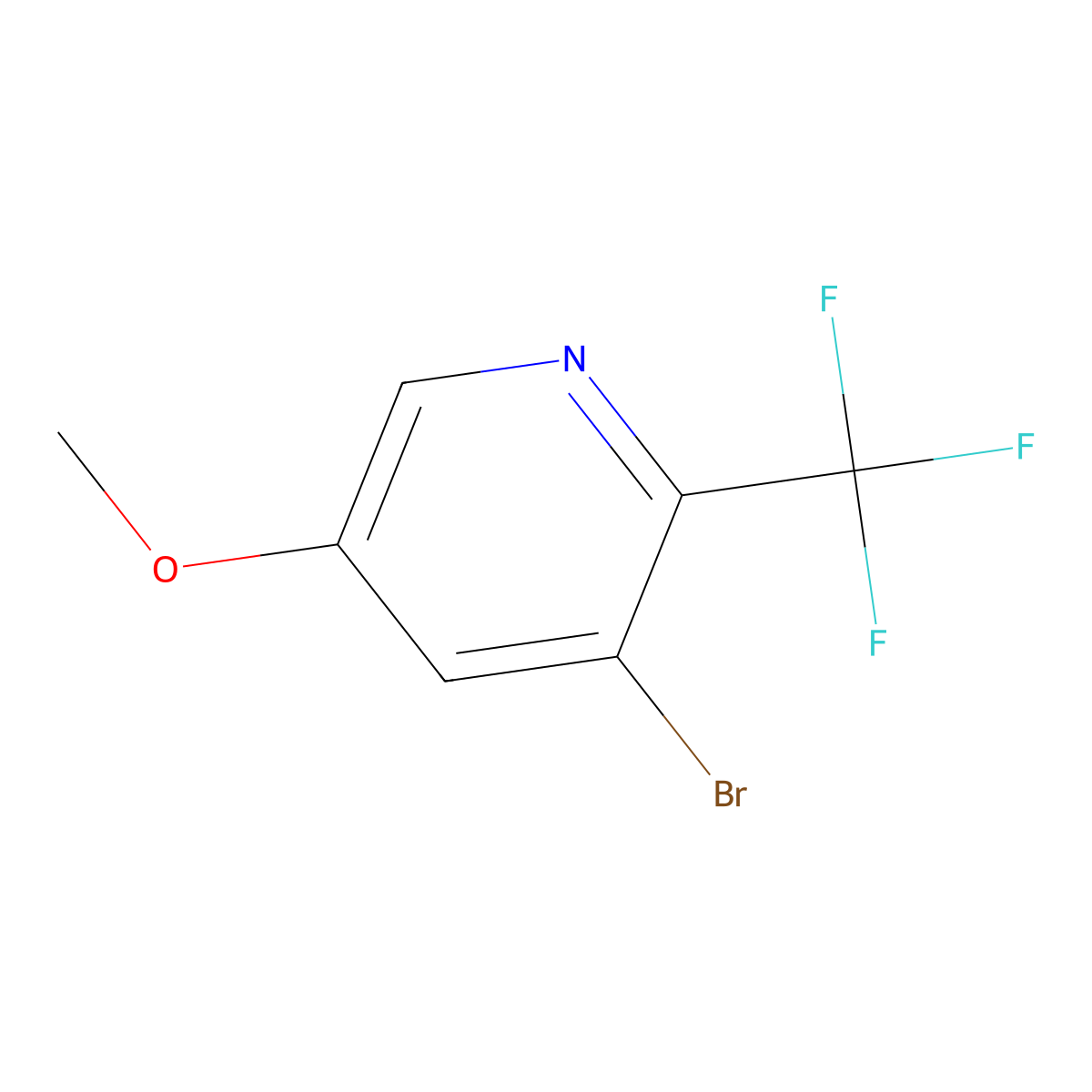 3-Bromo-5-methoxy-2-(trifluoromethyl)pyridine molecular structure, CAS 1211589-18-2