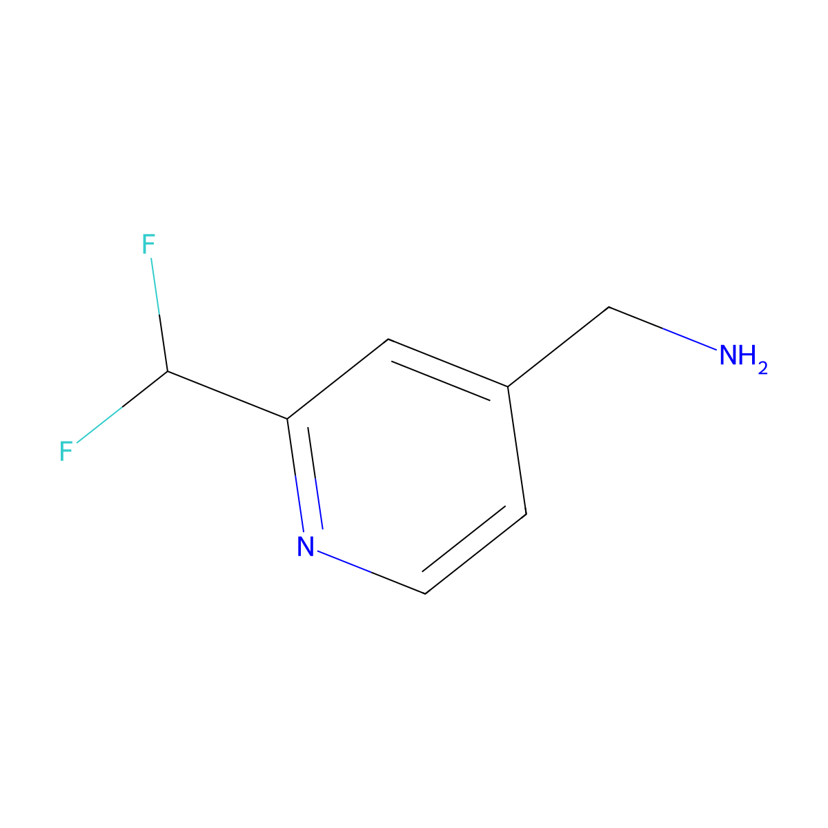 1-[2-(Difluoromethyl)pyridin-4-yl]methanamine molecular structure, CAS 1211589-22-8