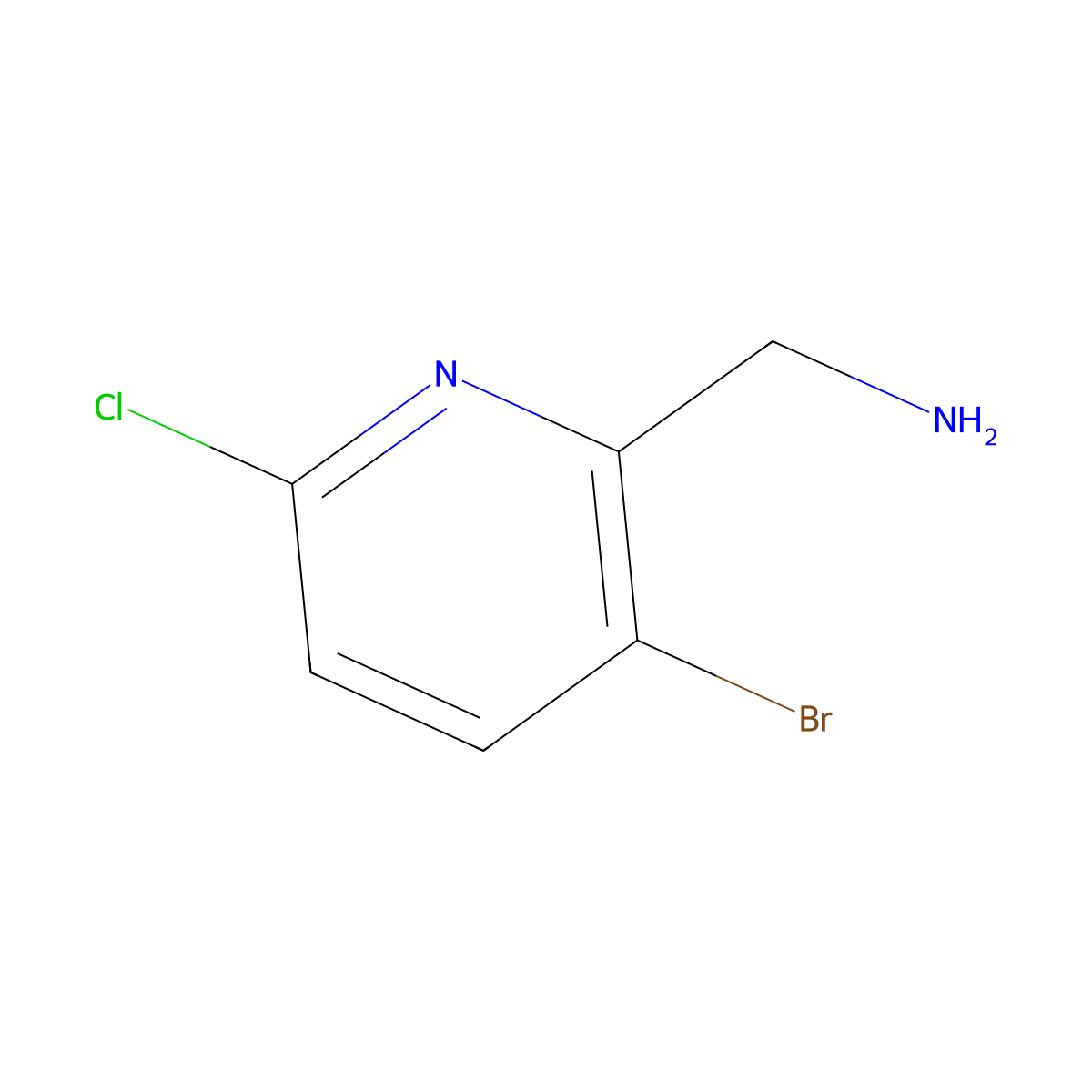 (3-Bromo-6-chloropyridin-2-YL)methanamine molecular structure, CAS 1211589-28-4