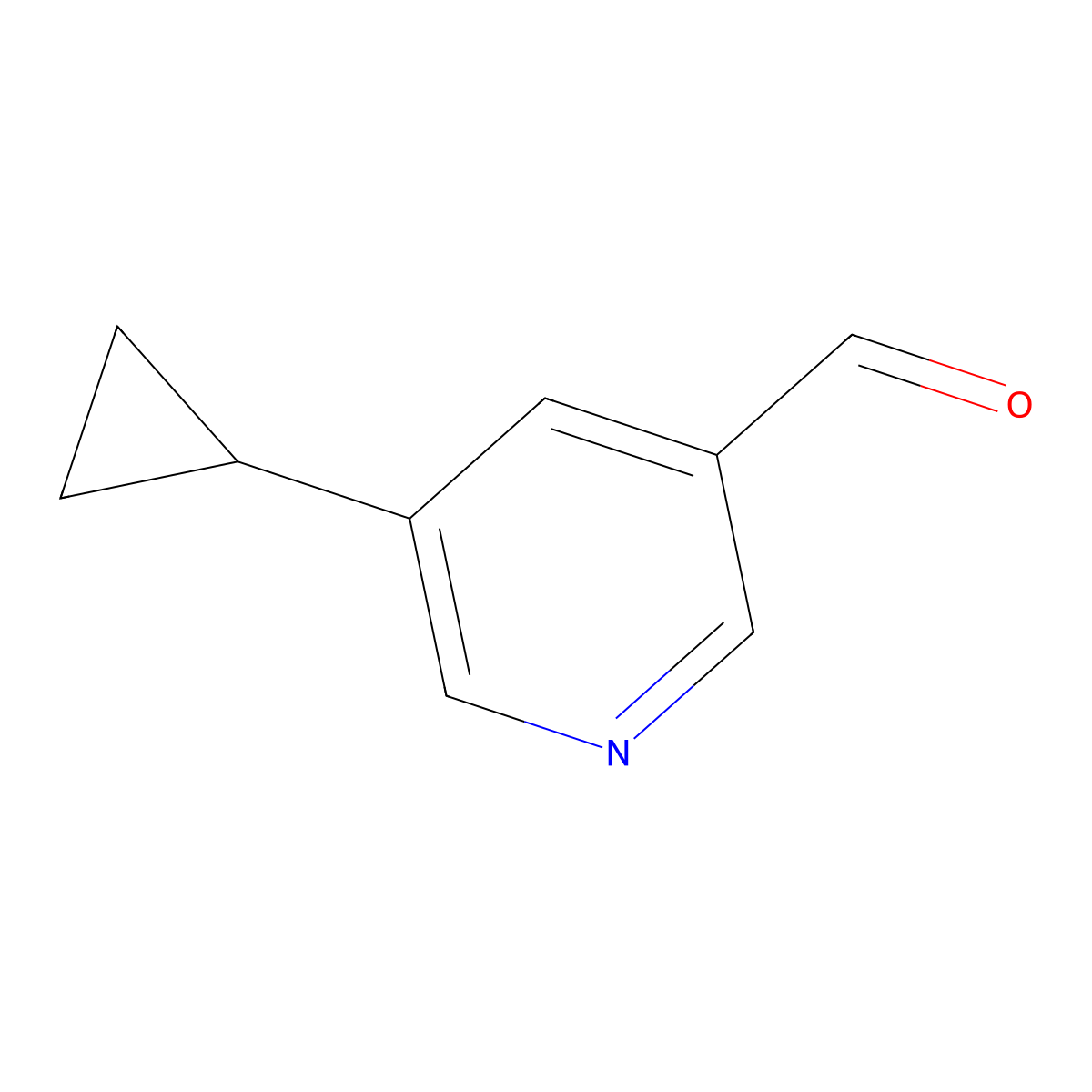 5-Cyclopropylnicotinaldehyde molecular structure, CAS 1211589-30-8