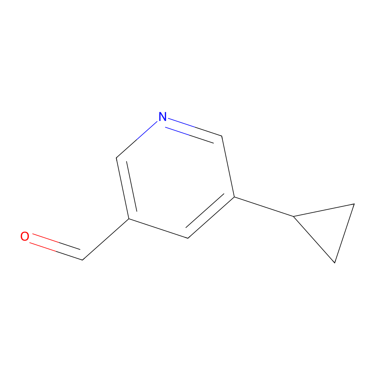5-Cyclopropylnicotinaldehyde molecular structure, CAS 1211589-30-8