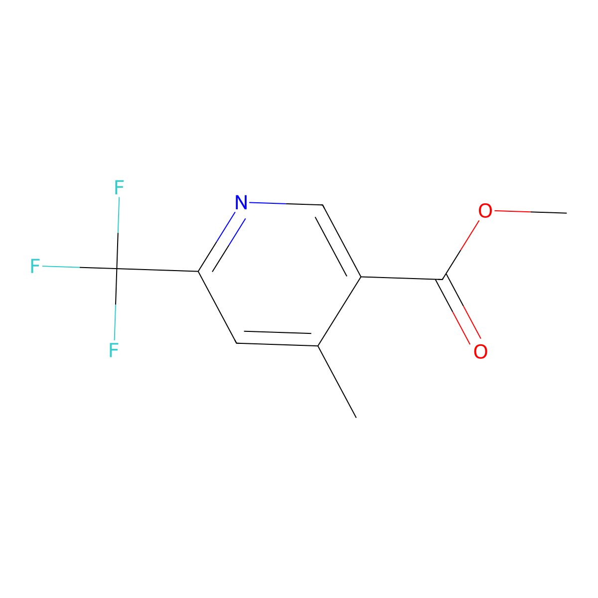 Methyl 4-methyl-6-(trifluoromethyl)-3-pyridinecarboxylate molecular structure, CAS 1211589-36-4
