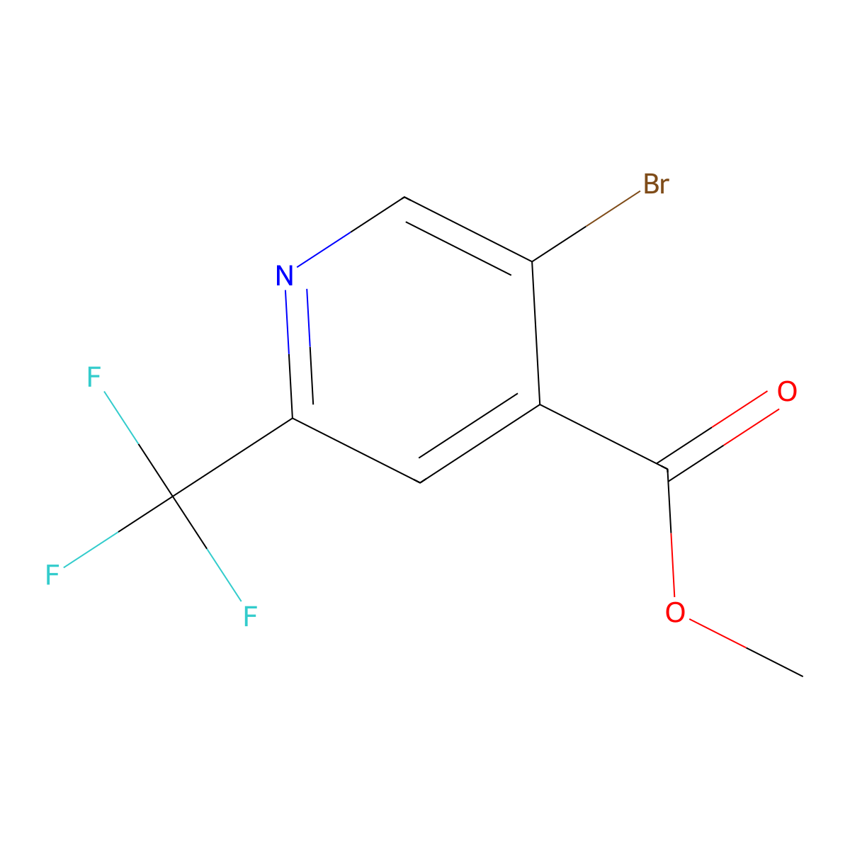 Methyl 5-bromo-2-(trifluoromethyl)isonicotinate molecular structure, CAS 1211589-41-1