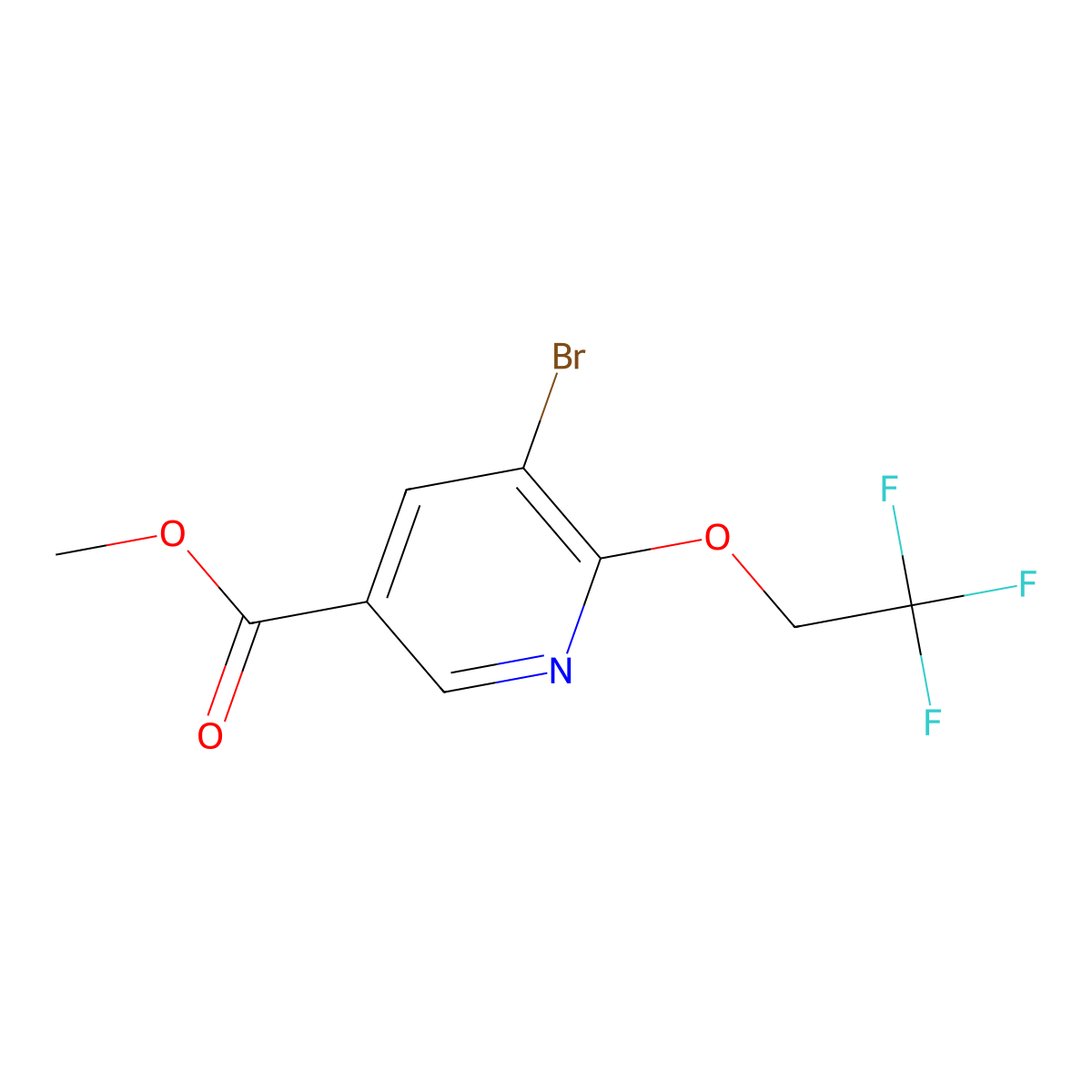 Methyl 5-bromo-6-(2,2,2-trifluoroethoxy)nicotinate molecular structure, CAS 1211589-51-3