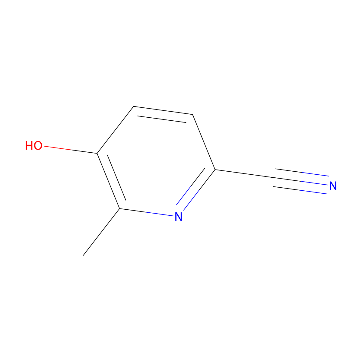 5-Hydroxy-6-methylpyridine-2-carbonitrile molecular structure, CAS 1211589-52-4