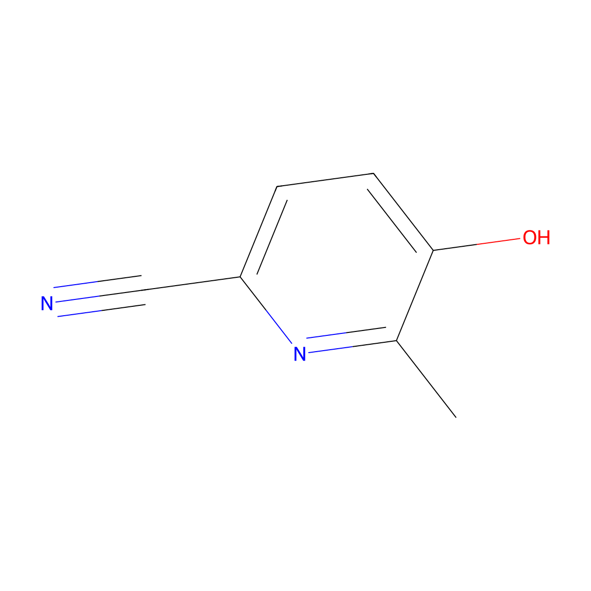 5-Hydroxy-6-methylpyridine-2-carbonitrile molecular structure, CAS 1211589-52-4