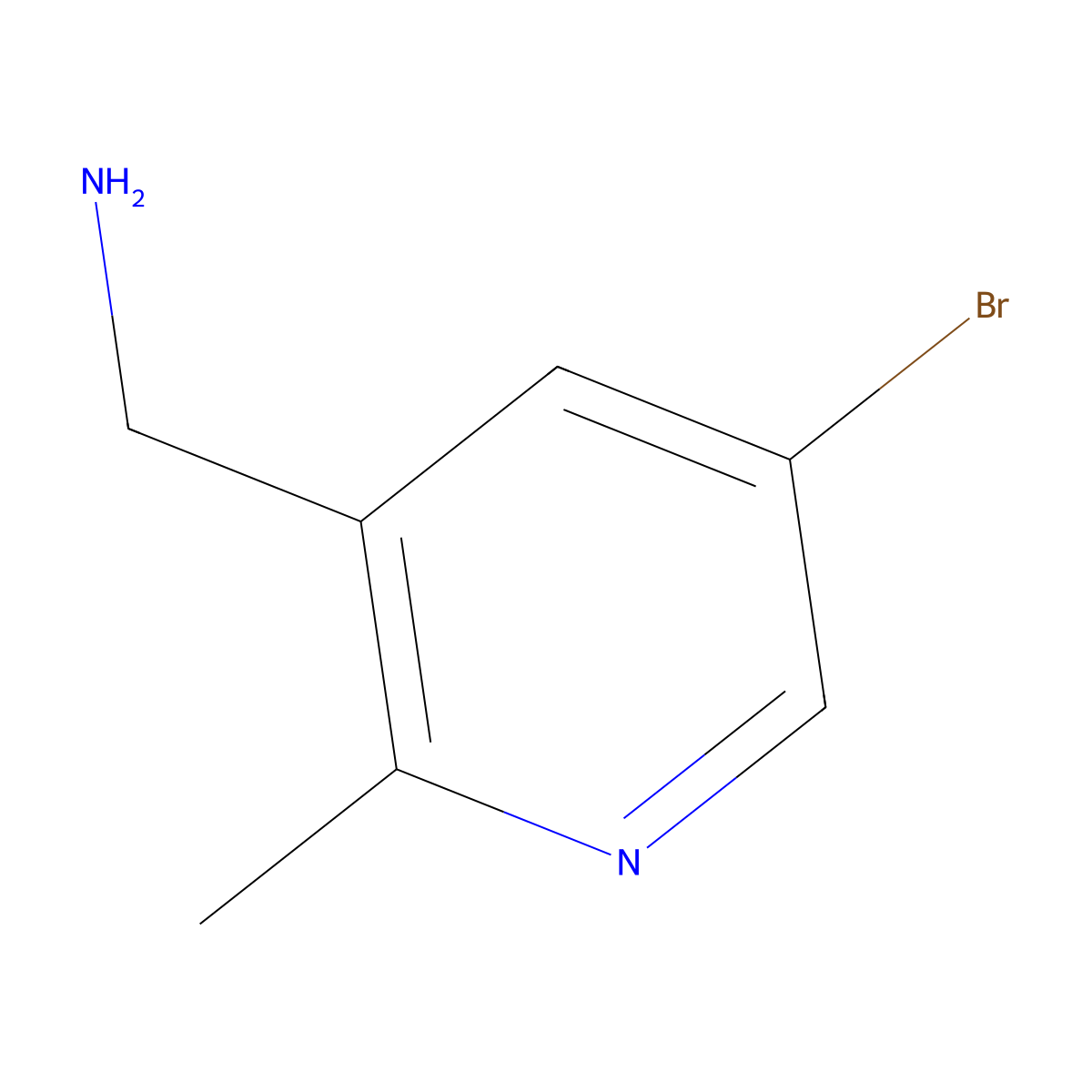 3-(Aminomethyl)-5-bromo-2-methylpyridine molecular structure, CAS 1211589-61-5