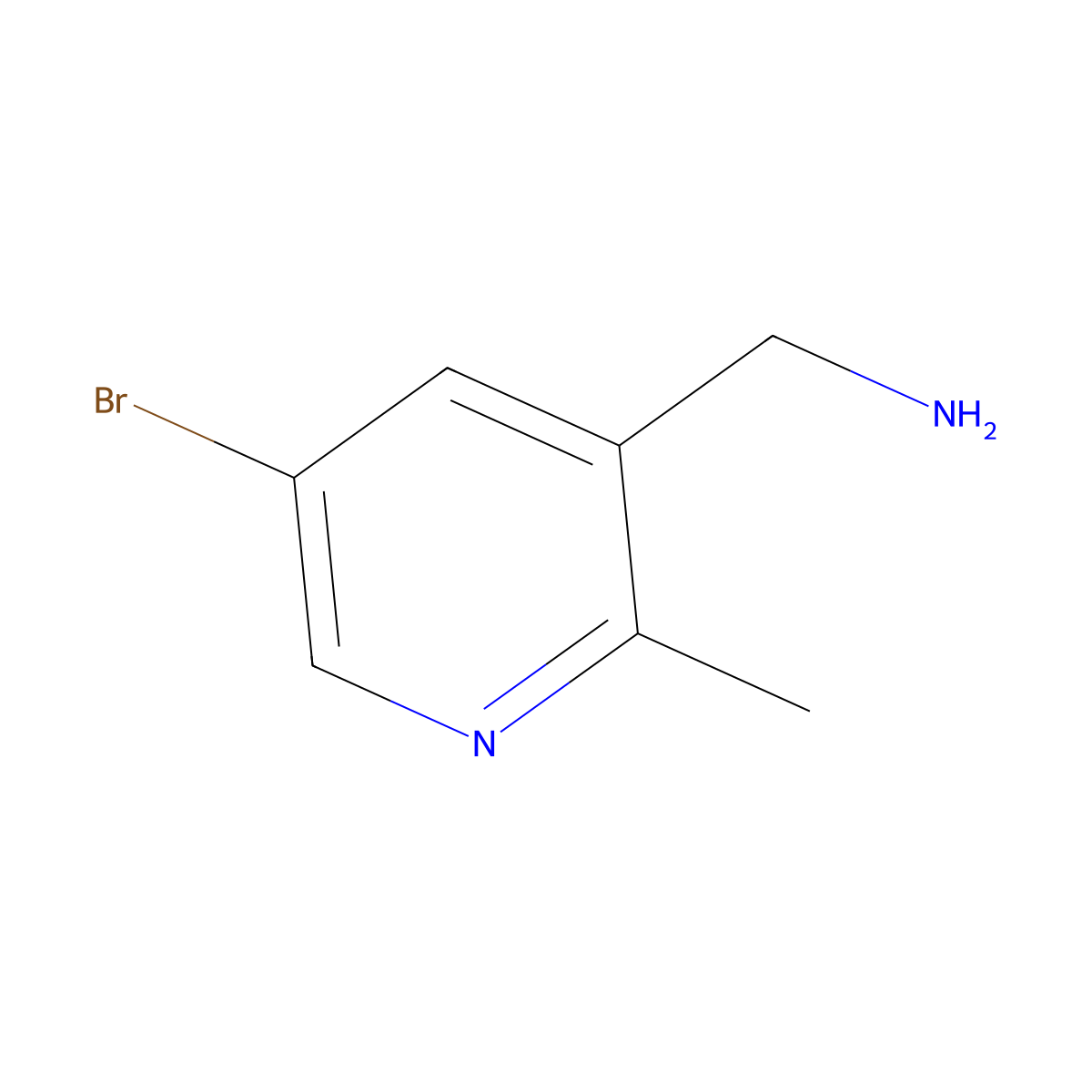3-(Aminomethyl)-5-bromo-2-methylpyridine molecular structure, CAS 1211589-61-5