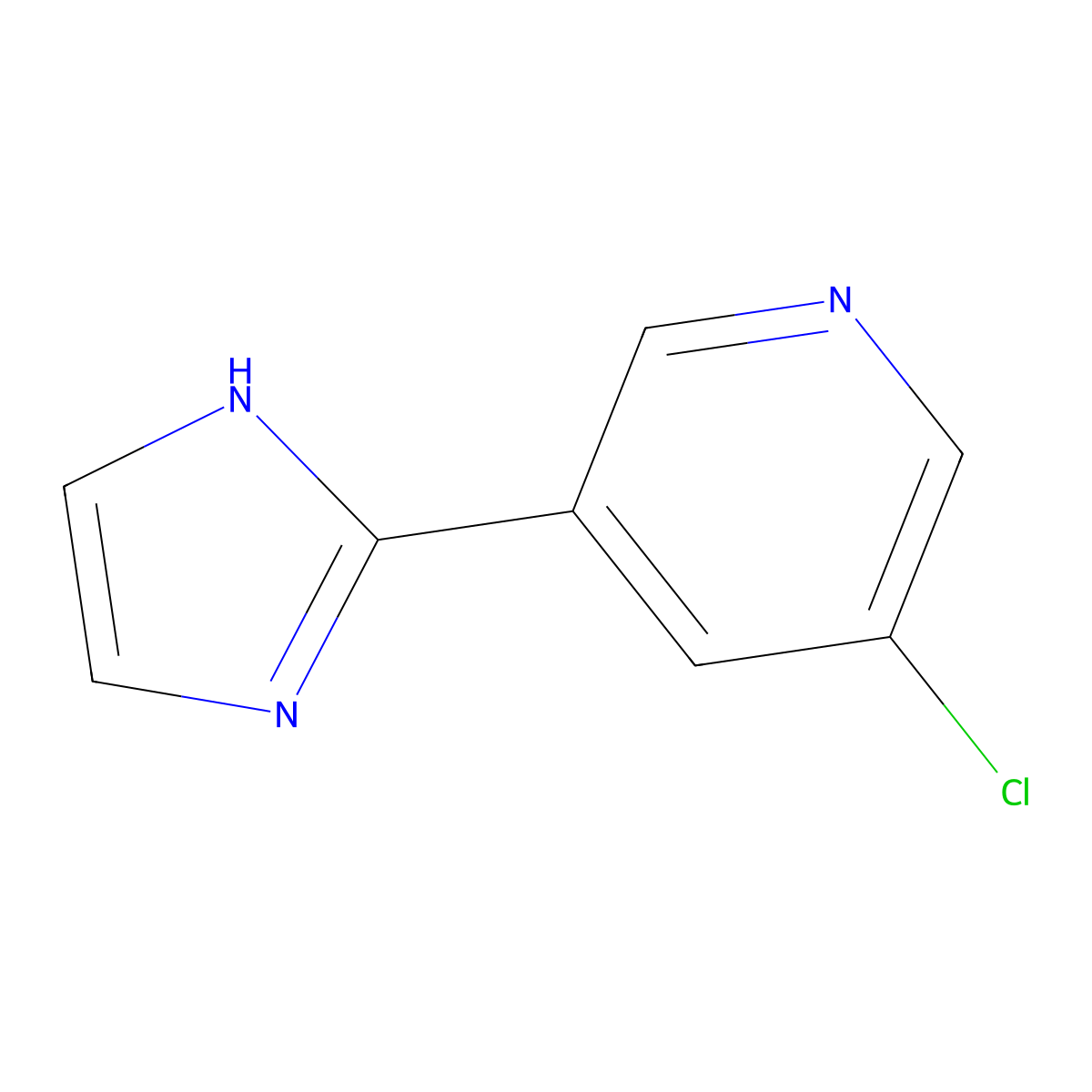 3-Chloro-5-(1H-imidazol-2-yl)pyridine molecular structure, CAS 1211589-64-8