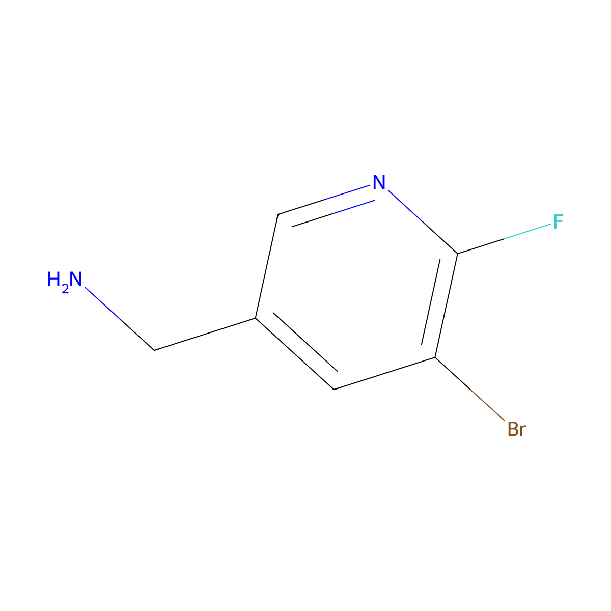 (5-Bromo-6-fluoropyridin-3-yl)methanamine molecular structure, CAS 1211589-65-9