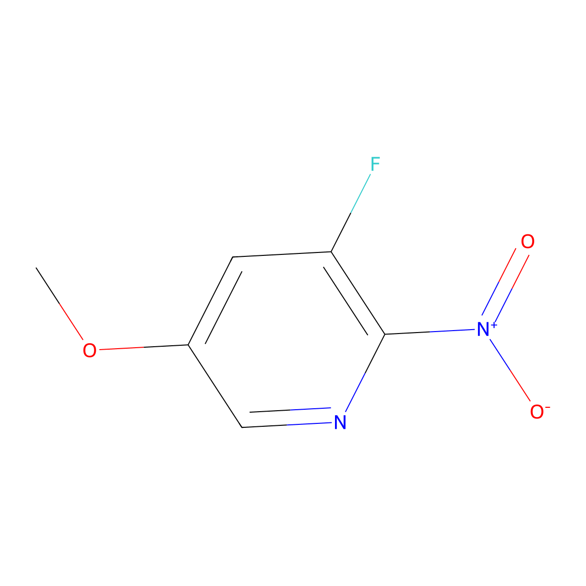 3-Fluoro-5-methoxy-2-nitropyridine molecular structure, CAS 1211589-68-2