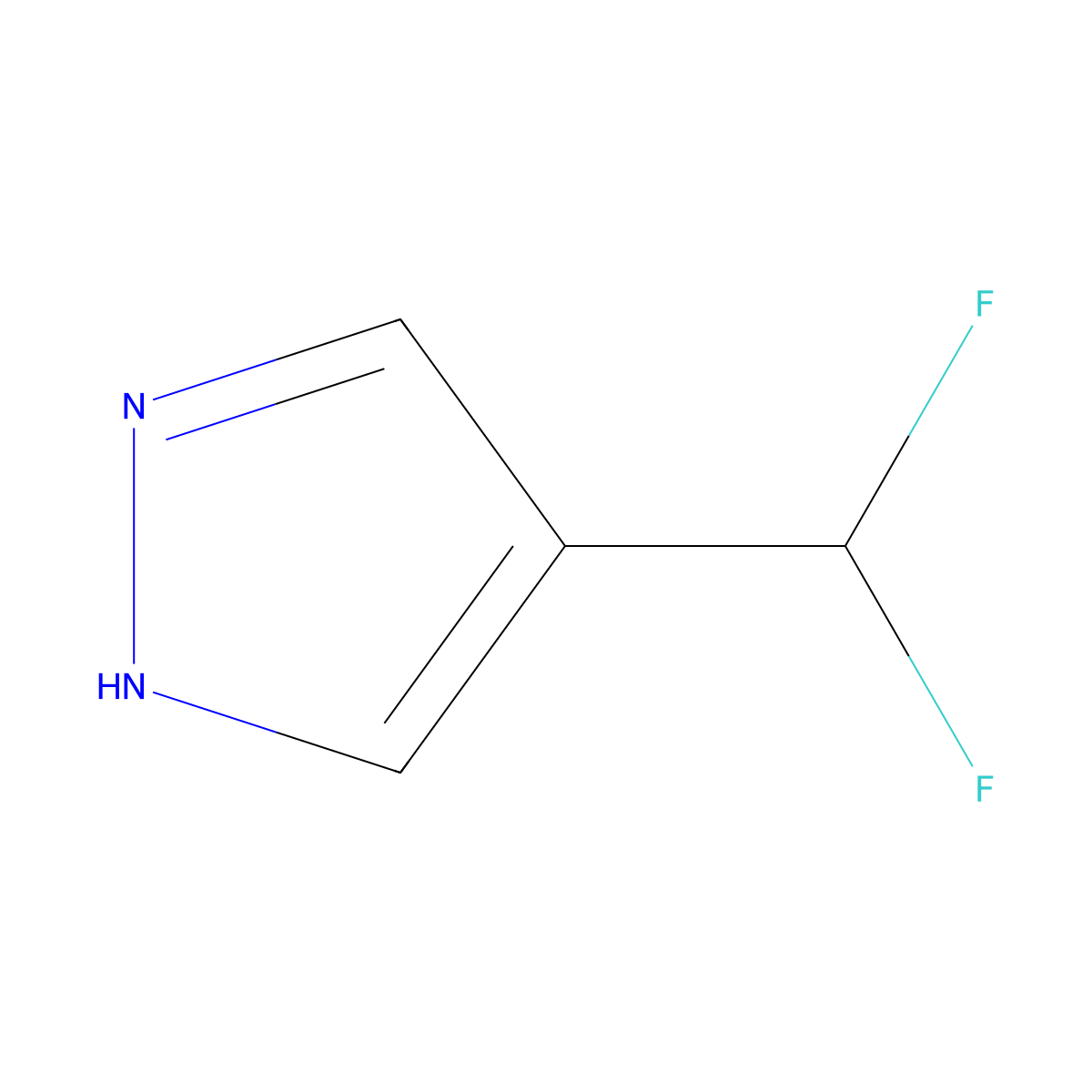 4-(difluoromethyl)-1H-pyrazole molecular structure, CAS 1211589-69-3