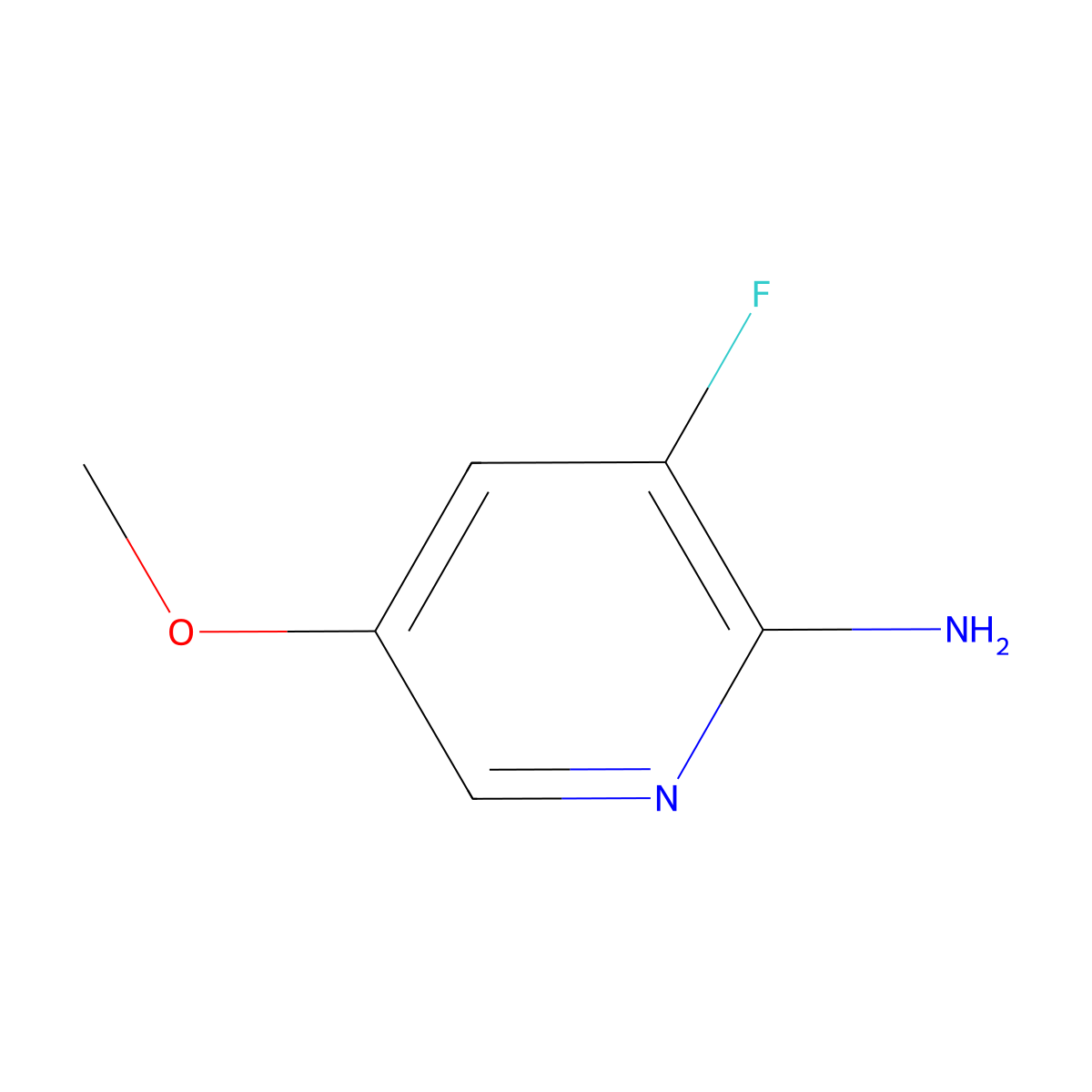 3-Fluoro-5-methoxy-2-pyridinamine molecular structure, CAS 1211589-70-6