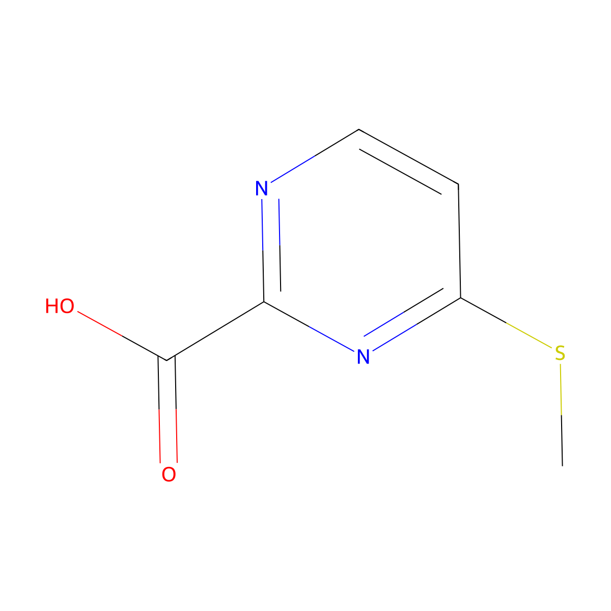 4-(Methylsulfanyl)pyrimidine-2-carboxylic acid molecular structure, CAS 1211589-74-0