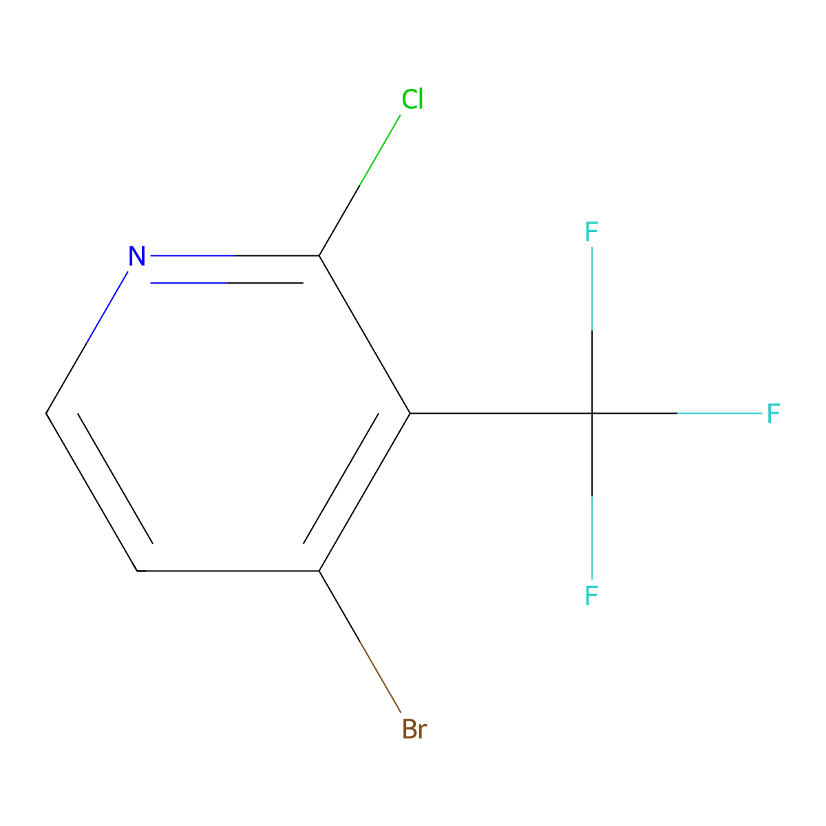 4-Bromo-2-chloro-3-(trifluoromethyl)pyridine molecular structure, CAS 1211589-92-2