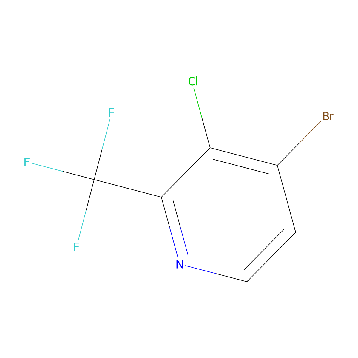 4-Bromo-3-chloro-2-(trifluoromethyl)pyridine molecular structure, CAS 1211589-95-5