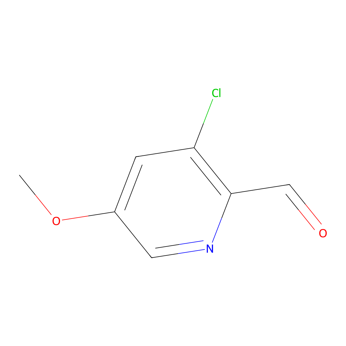 3-Chloro-5-methoxypyridine-2-carbaldehyde molecular structure, CAS 1211590-06-5